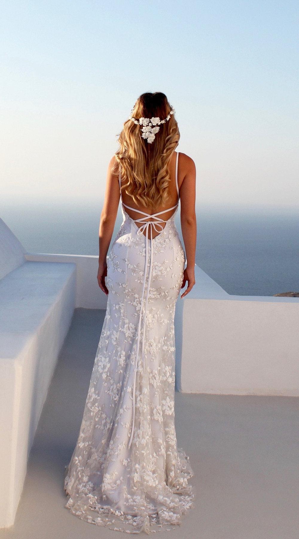 Sexy White Lace Bridal Wedding Dress for Women