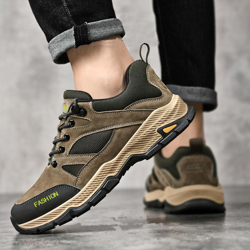 Chaussures de randonnée pour hommes à plateforme basse, respirantes, en maille PU