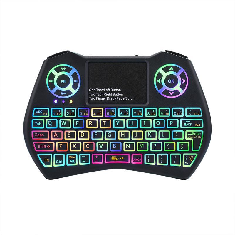 Mini clavier sans fil avec souris gyroscopique rétroéclairée par LED et prise en charge multilingue