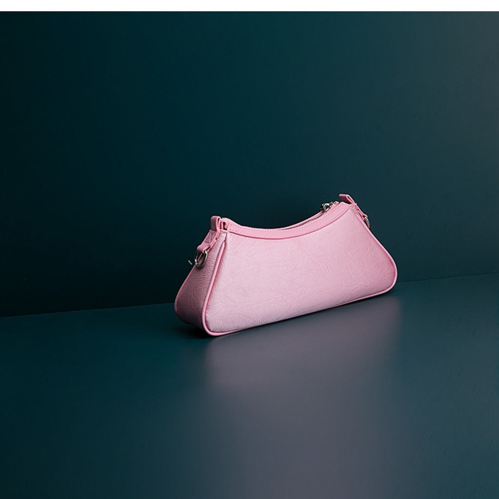 Sac à bandoulière décontracté en cuir de vachette, style niche, avec chaîne