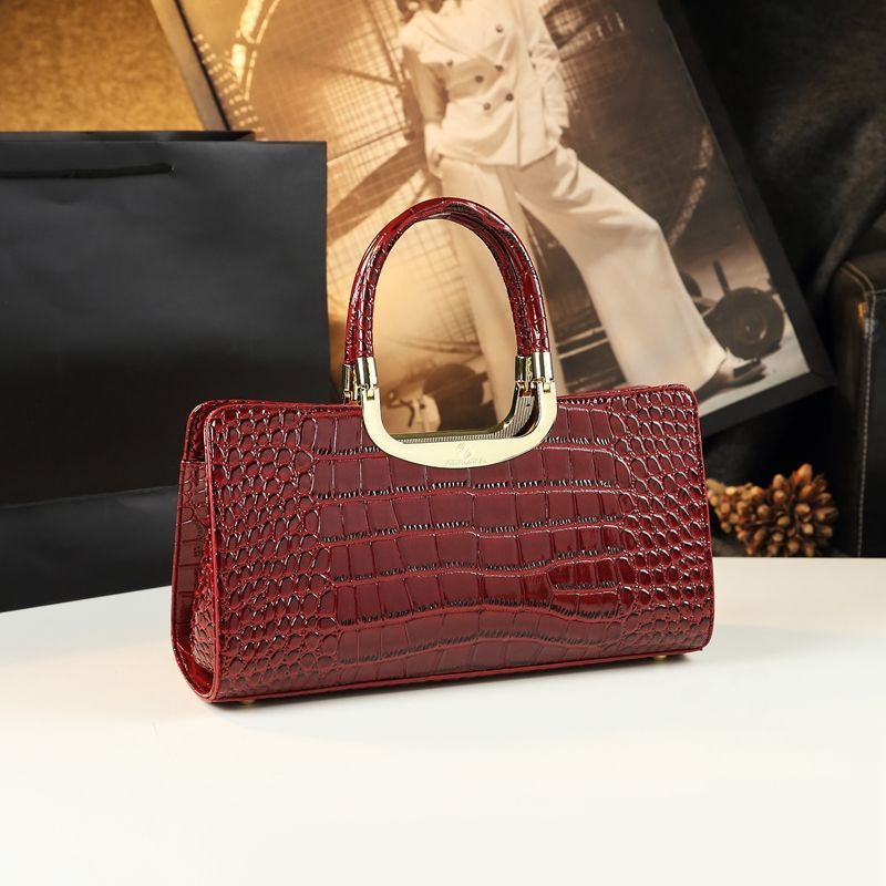 Cowhide Patent Leather Women's Crossbody Handbag