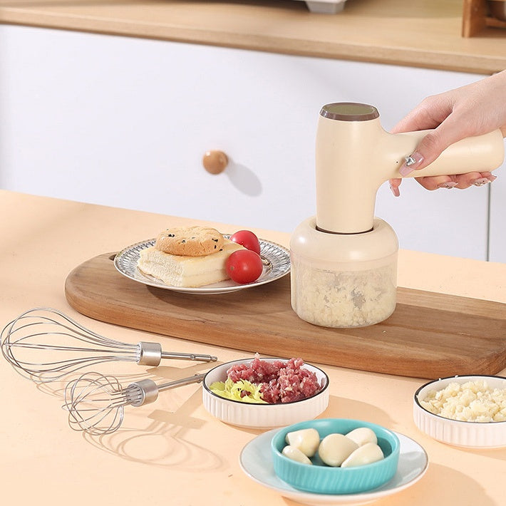 2-in-1 USB Rechargeable Electric Chopper for Garlic, Meat & Vegetables