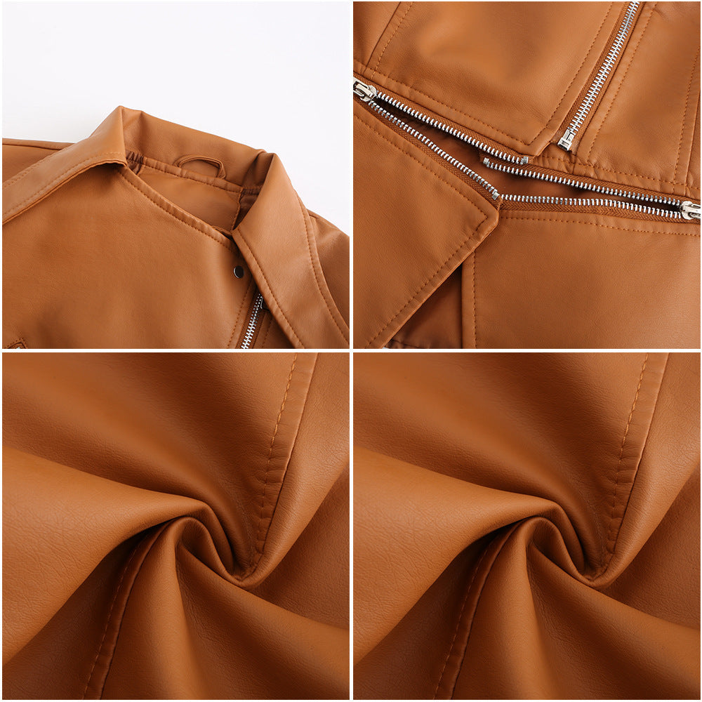 Slim Fit Motorcycle Jacket in Faux Leather, Multiple Colors & Sizes