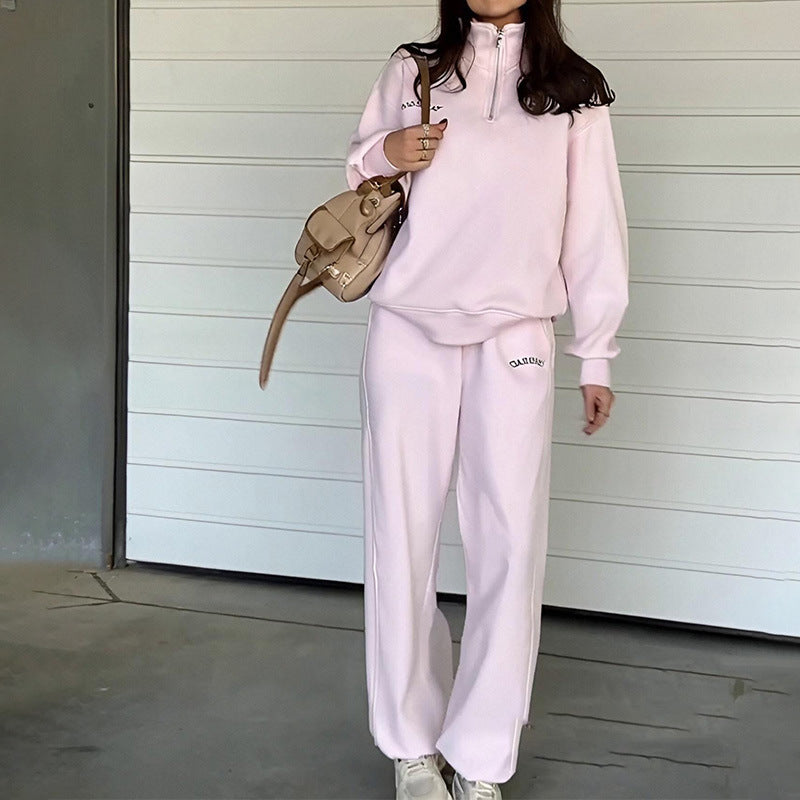 Ensemble de survêtement décontracté deux pièces zippé pour femme - Modèle classique