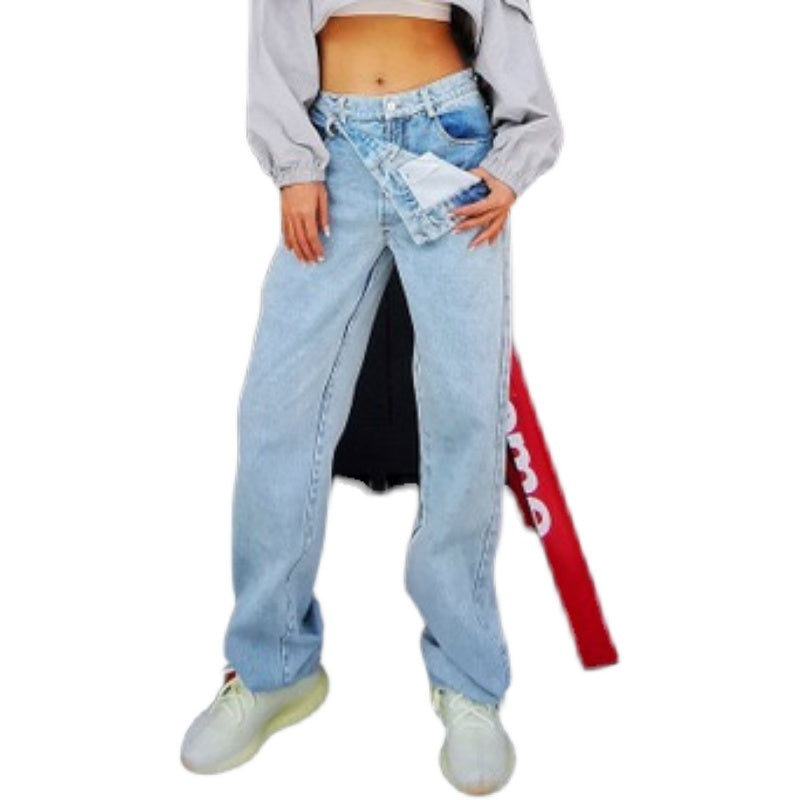 High Waist Wide Leg Denim Jeans for Women