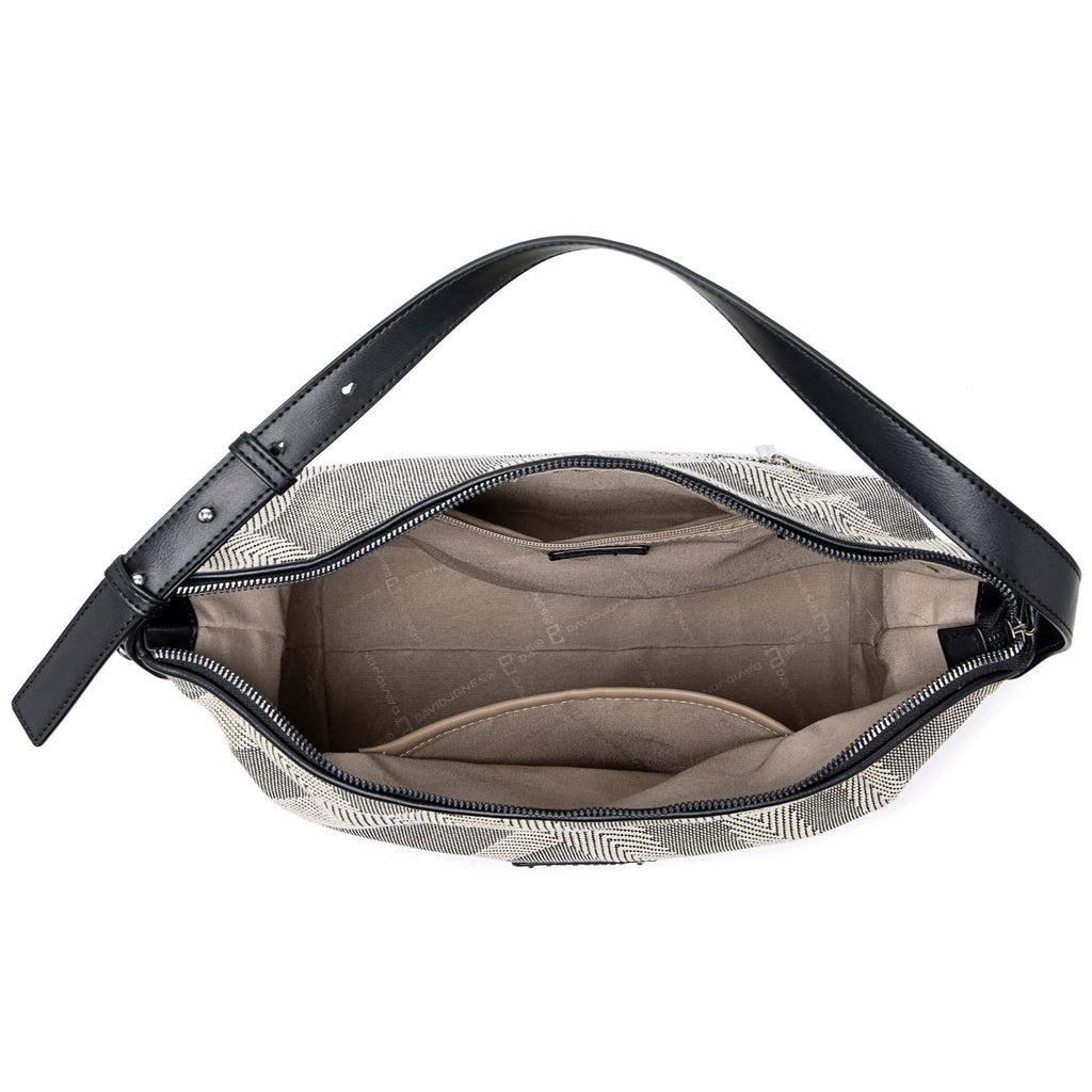 Sac bandoulière gris en polyester portable pour femme