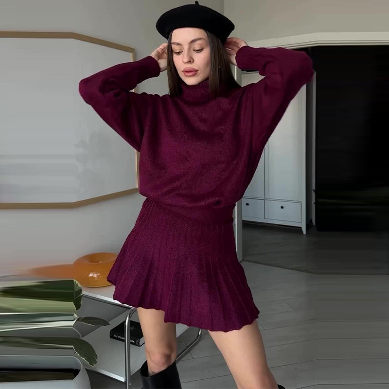 Ensemble deux pièces pour femme : pull et jupe courte, taille mi-haute, XS-XXXL