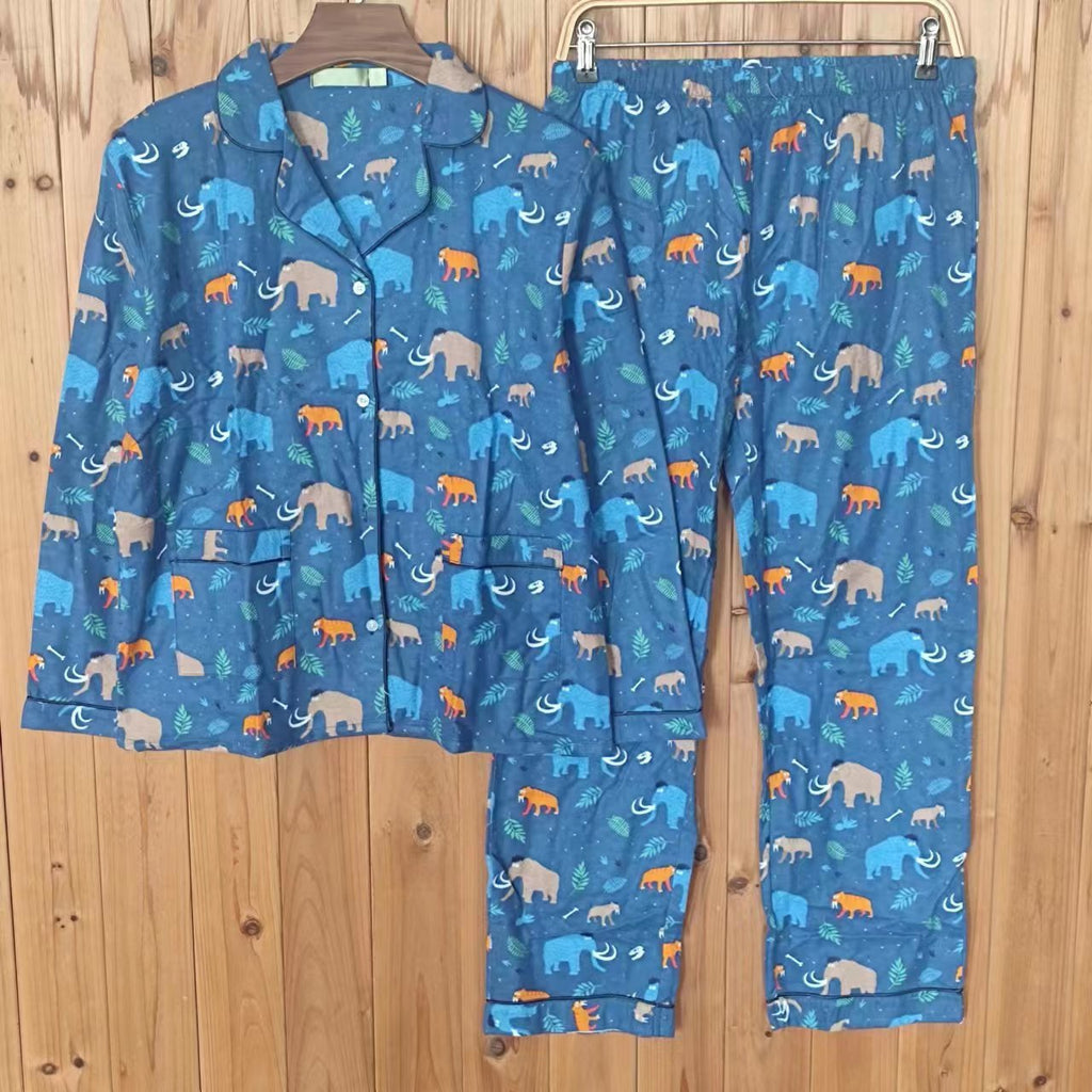 Ensemble de pyjama en flanelle à manches longues pour femme