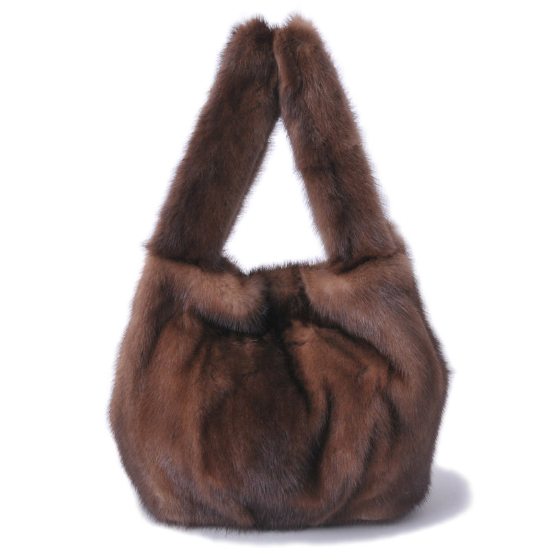 Whole Mink Fur Wrap Soft Surface Messenger Bag 33cm