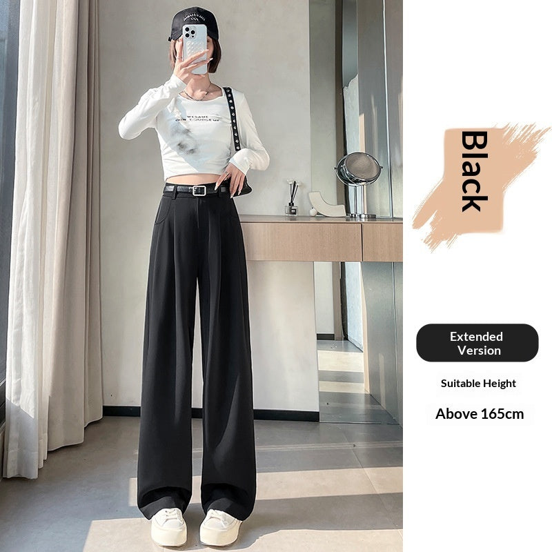 Spring Autumn High-End Loose Straight-Leg Pants for Slimming and Hip Coverage