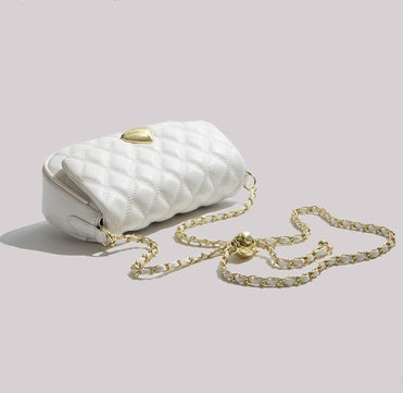 Ladies Candy Color PU Leather Rhombus Chain Shoulder Bag