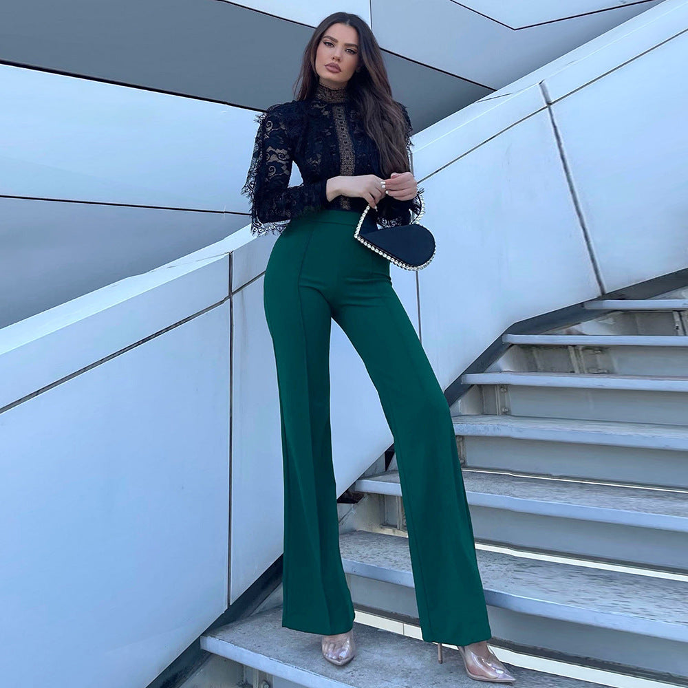 Women's High Waisted Flared Pants in Multiple Colors