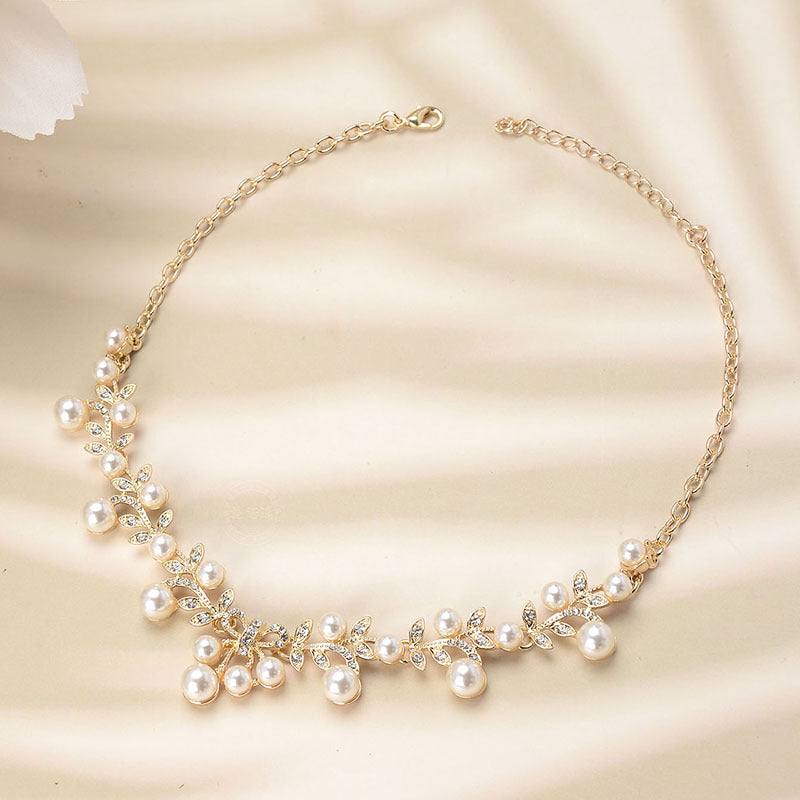 Ensemble de bijoux collier et boucles d'oreilles style bohème en perles