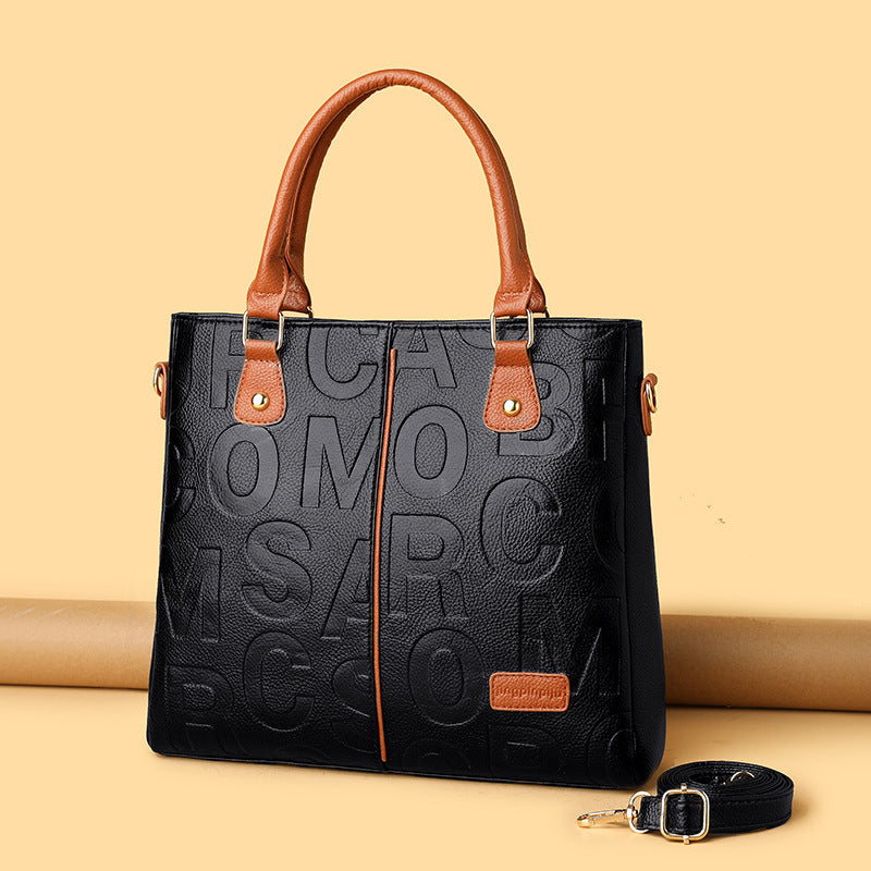 Sac à bandoulière en cuir PU grande capacité pour femme