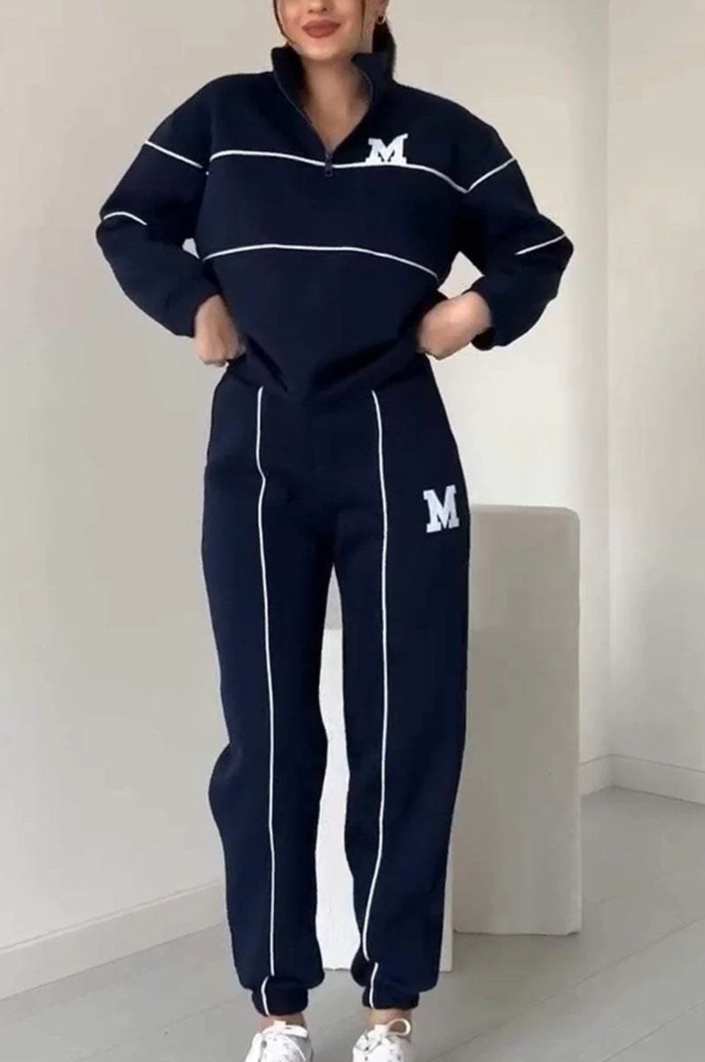 Ensemble survêtement et pantalon de survêtement 2 pièces sans capuche pour femme