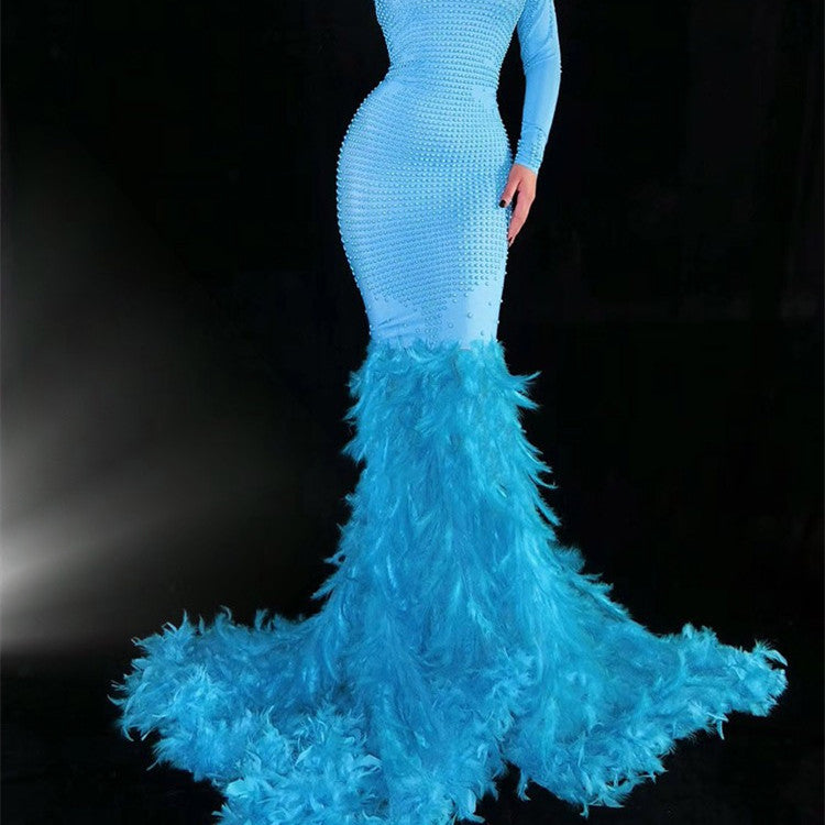 Feather Trailing Water Bottle Hip Dress Costume