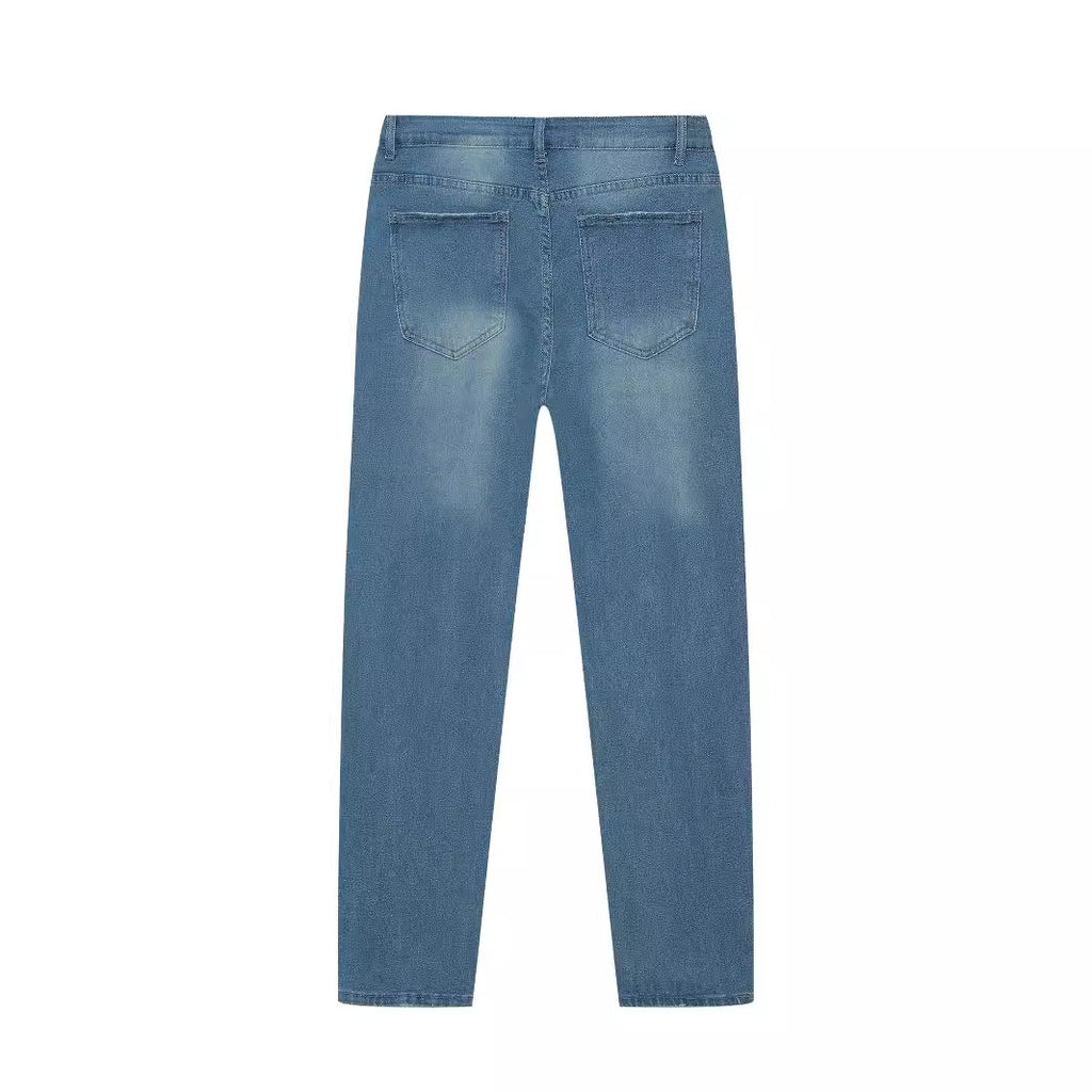 Jean Skinny Homme en Denim Bleu Élasticité Moyenne