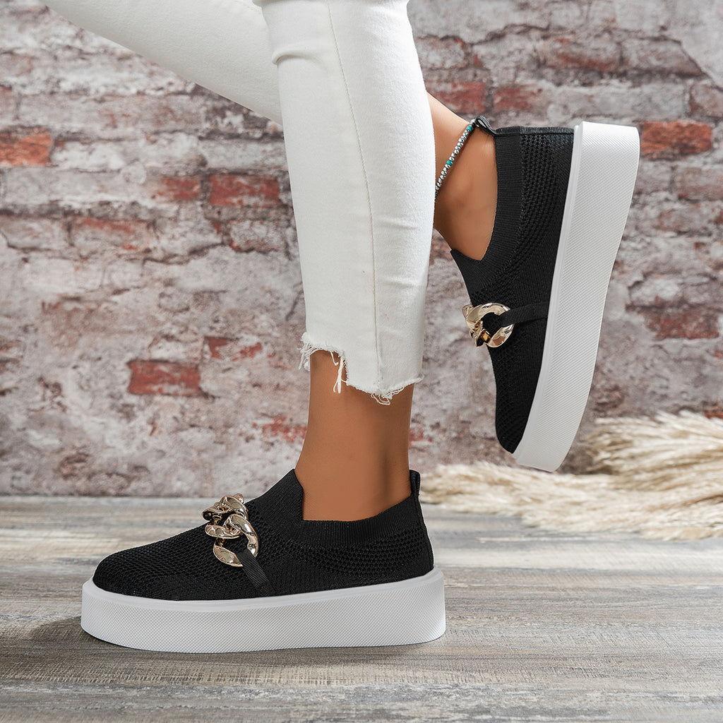 Chaussures plates en maille respirante pour femmes