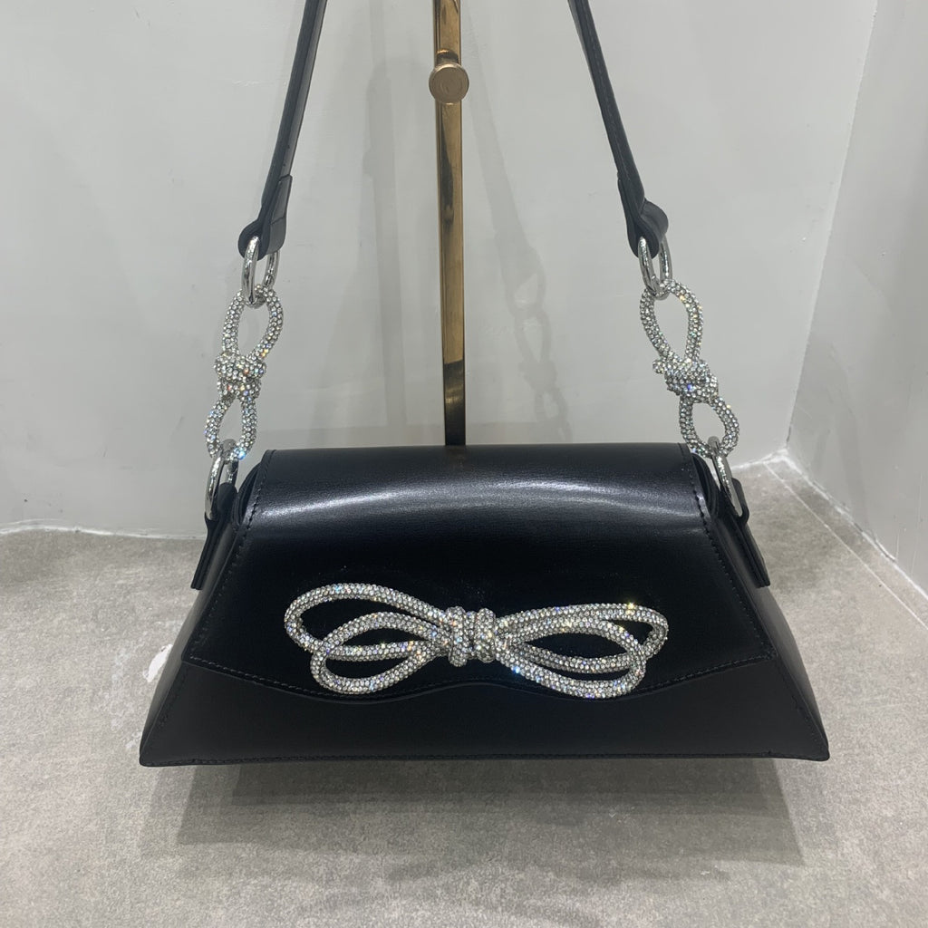 Leather Luxury Bow Buckle Shoulder Bag with Flip Design