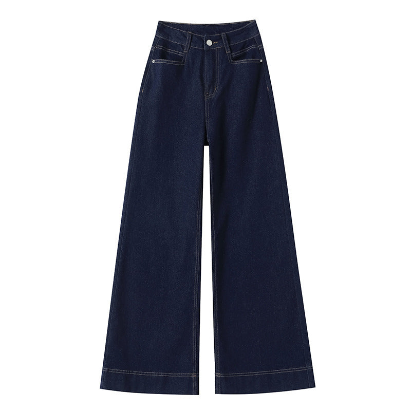 High Waist Wide Leg Jeans for Women Loose Casual Cotton Pants