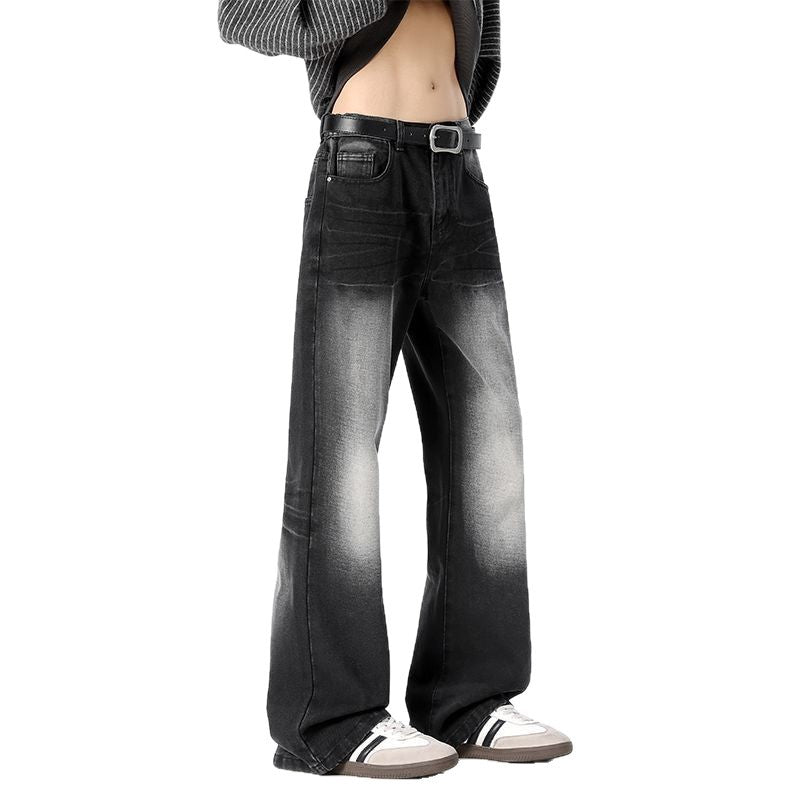 Washed Vintage Loose Straight-Leg Cotton Pants for Men