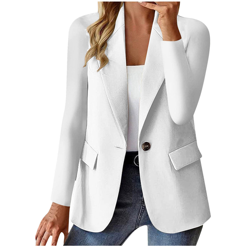 Women's Long Sleeve Solid Color Slim Fit Cardigan Jacket in Multiple Colors S-XXXL