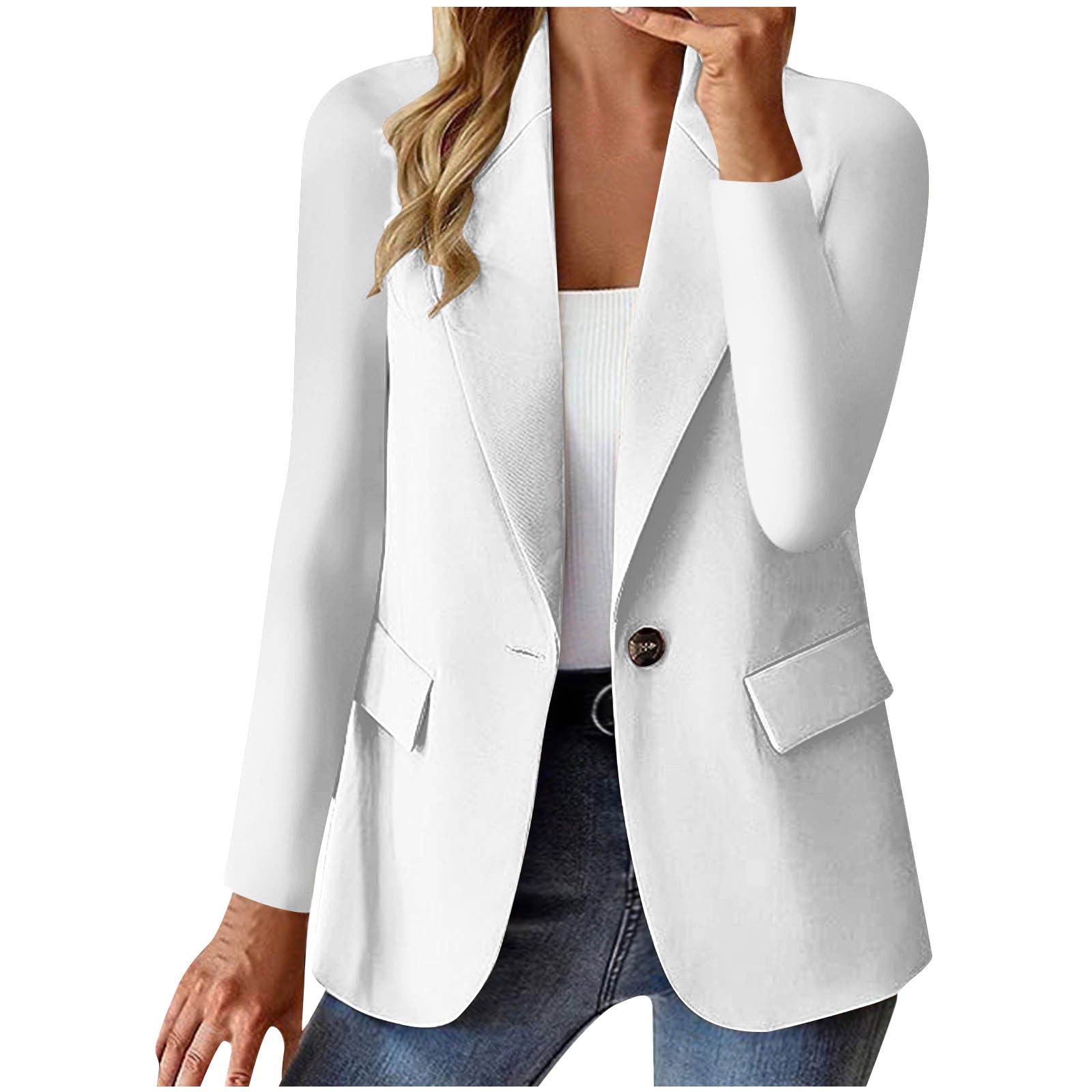 Women's Long Sleeve Solid Color Slim Fit Cardigan Jacket in Multiple Colors S-XXXL