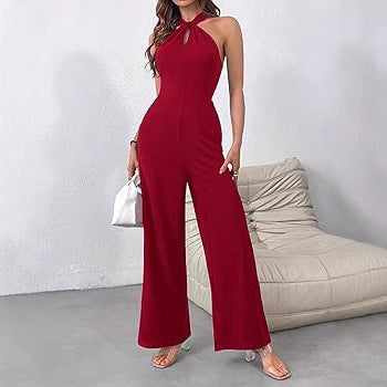 Slim Fit High Waist Sleeveless Jumpsuit