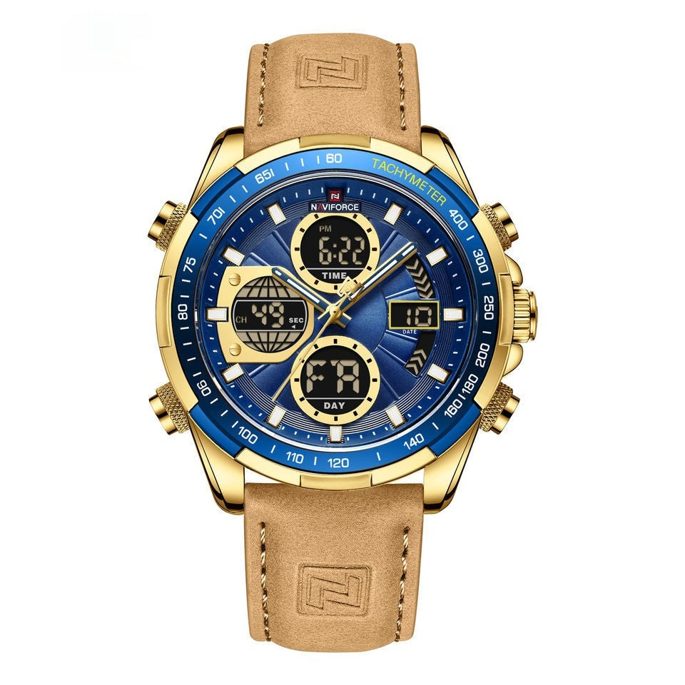 Men's 46mm Multi-Function Watch with Stainless Steel Strap
