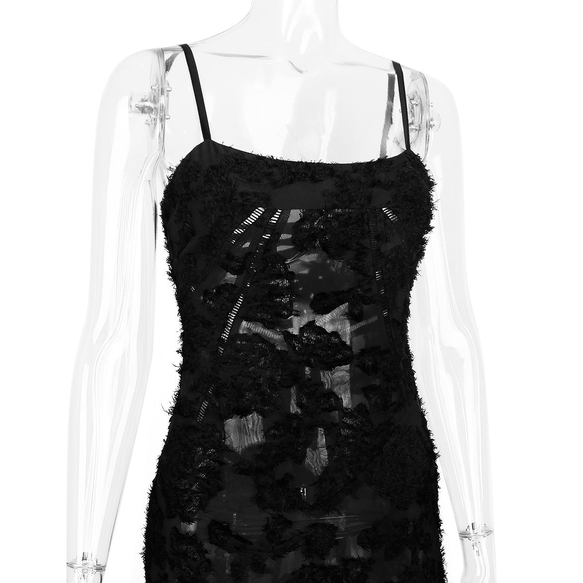 Elegant Strapless Lace Suspender A-Line Dress for Women