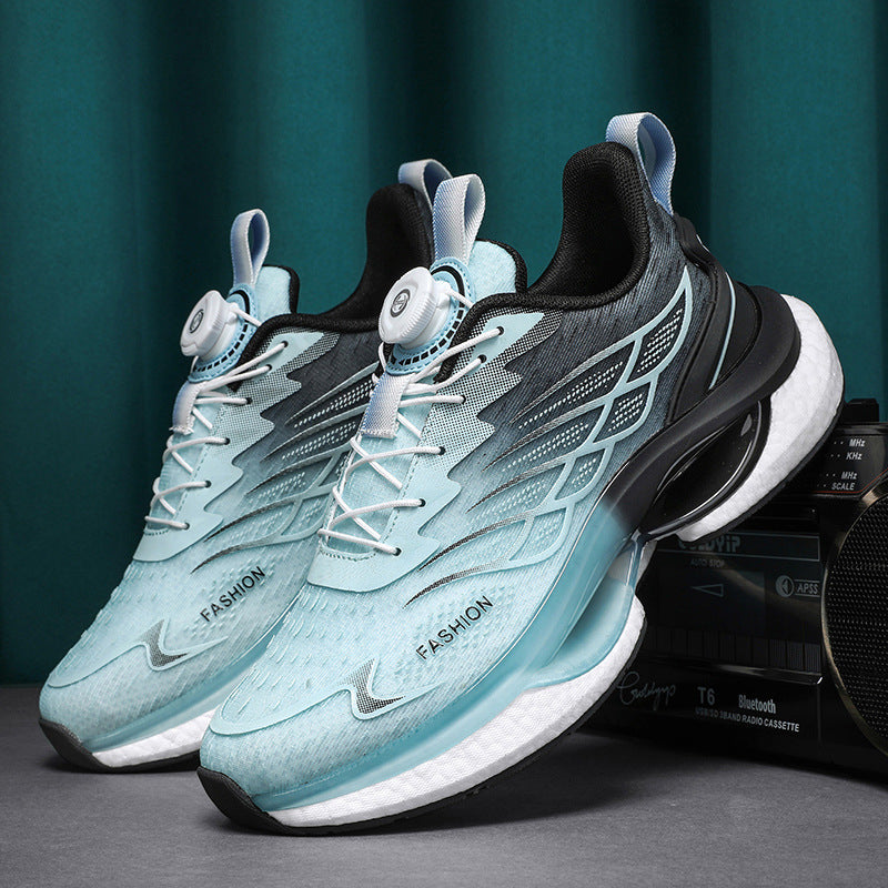 Chaussures de course pour hommes à boucle tournante à coussin d'air tissé volant