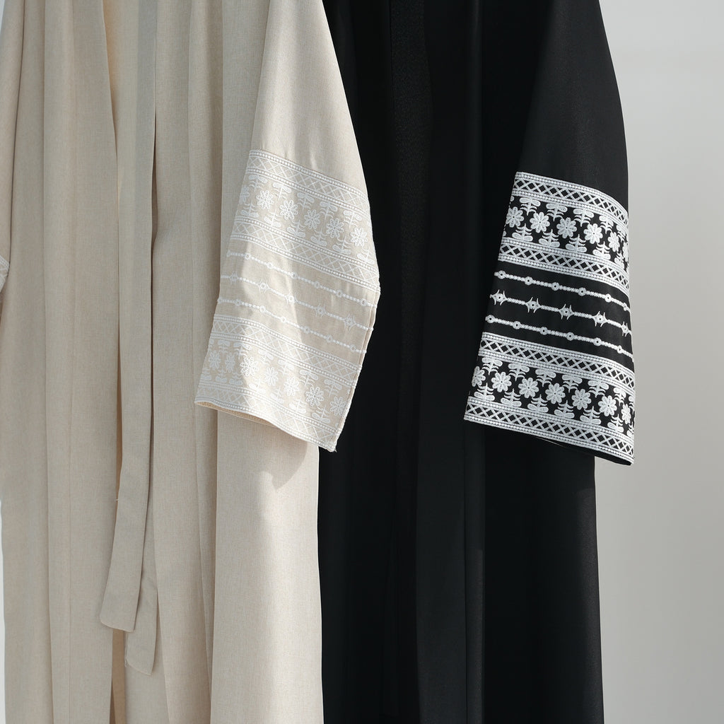 Embroidered Elegant Cardigan Robe for Middle East Saudi Turkey Dubai