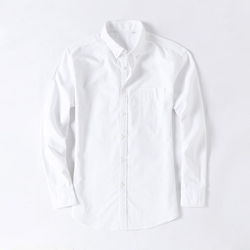 Men's Cotton Oxford Long Sleeve Business Casual Shirt