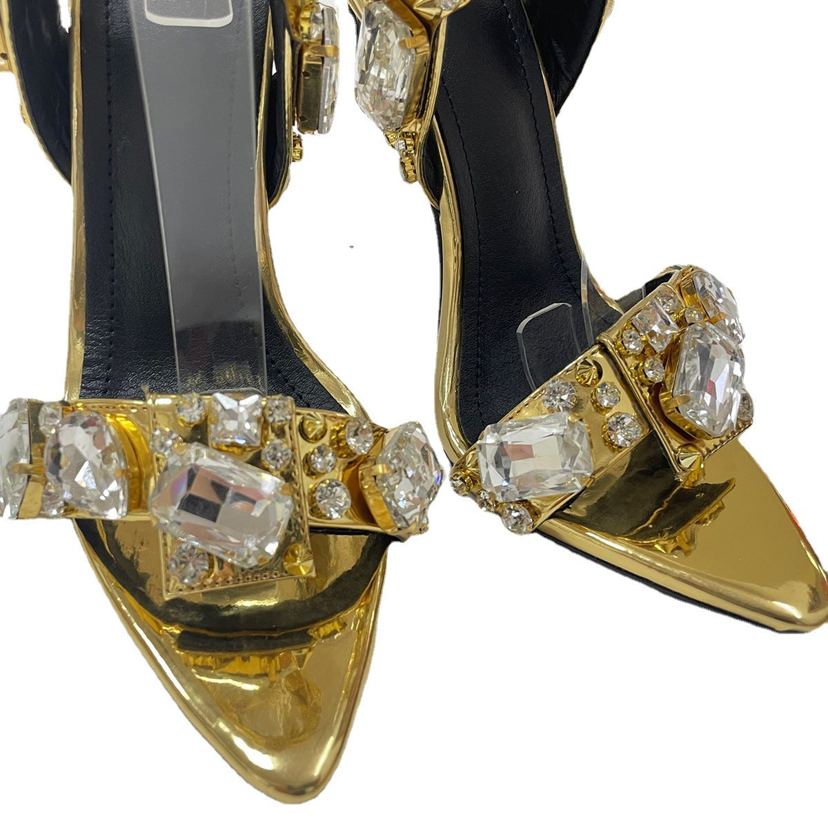 Women's Rhinestone Strappy Heeled Sandals 11CM Heel