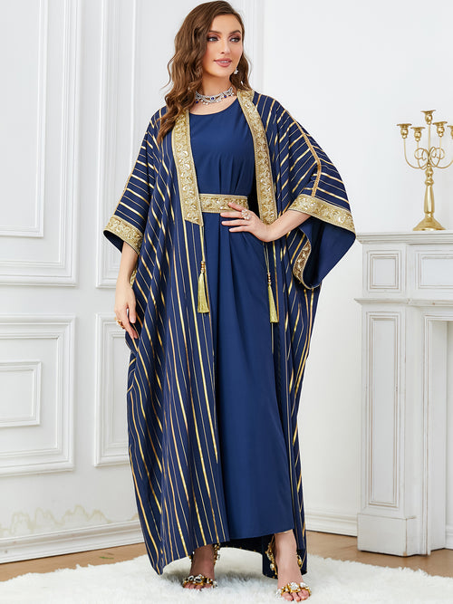 Bronzing Two-Piece Long Dress Suit Casual All-Matching