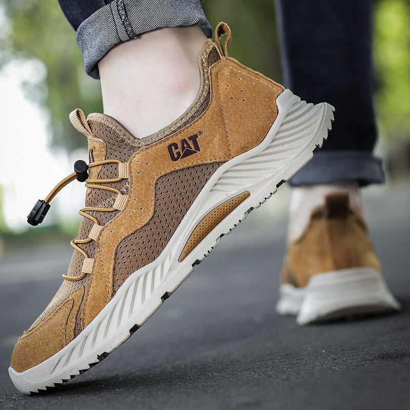 Men's Breathable Leather Casual Hiking Shoes Cross-Border Quality