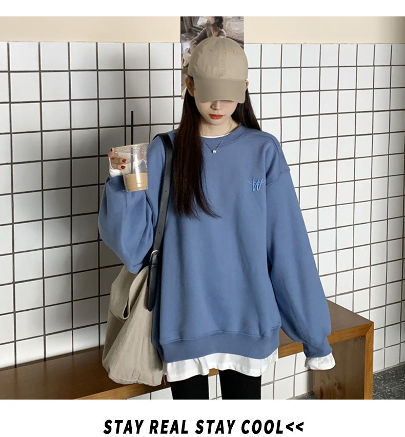 Ladies Winter Loose Cotton Sweatshirt With Text Design