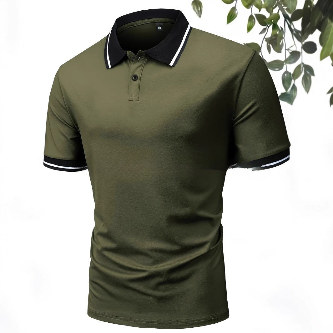Slim Fit Polo Shirt Lapel Short Sleeve Golf Sports Top