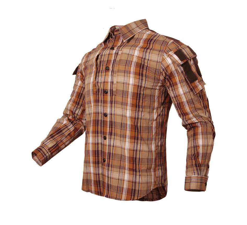 Free Man Plaid Shirt Long-sleeved Loose Plaid Shirt European And American Plaid Shirt Mid-length