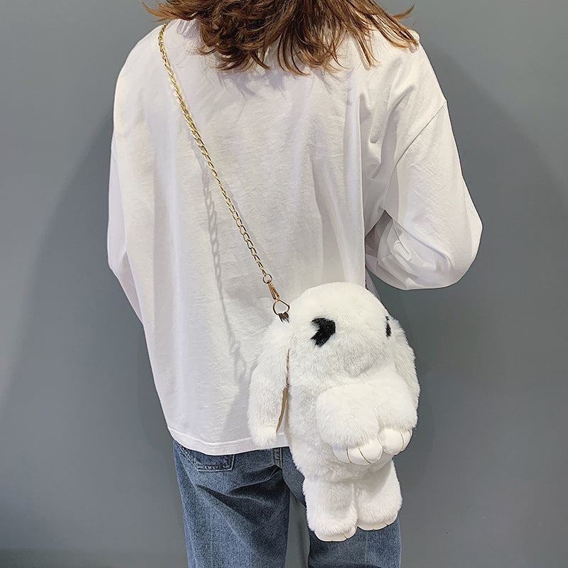Rabbit Kids Plush Messenger Bag with Chain