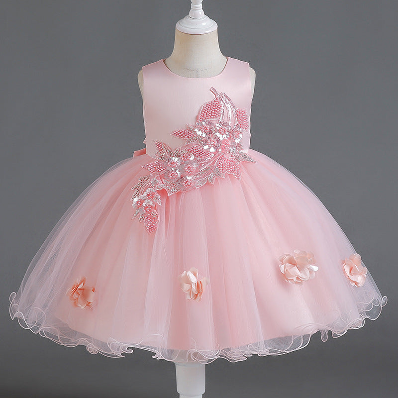 Girls' High-End Sleeveless Dress in Multiple Colors