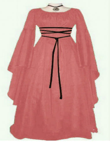 Robe d'Halloween pour femme, manches longues, col rond et ceinture, coupe asymétrique, costume de sorcière.