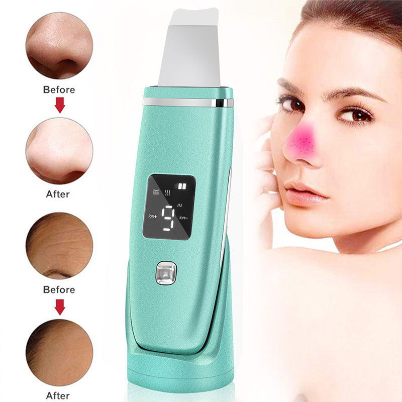Ultrasonic Blackhead Remover Face Scrubber Pore Cleaner LED Peeling Shovel Lifting Machine