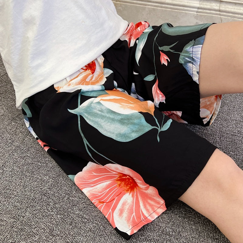 Summer Women's Cotton Silk Loose Pajama Shorts