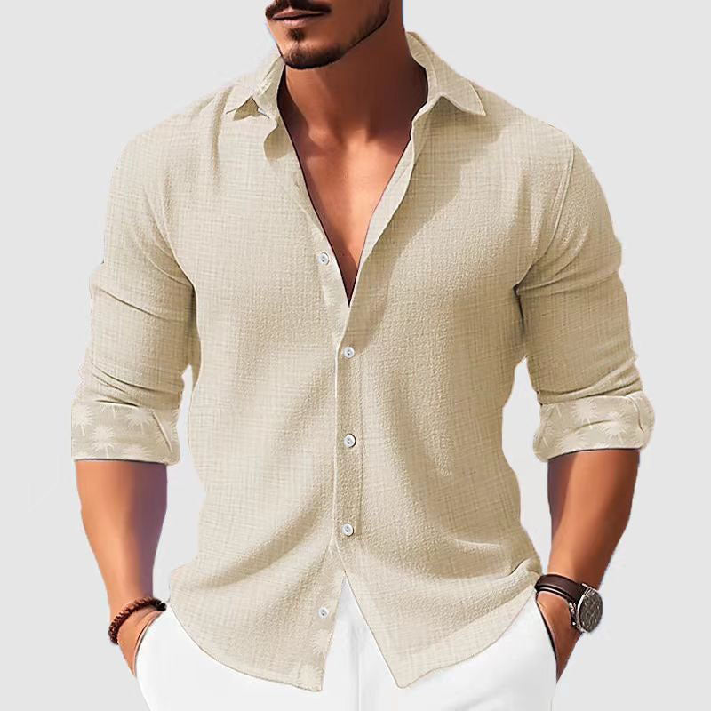 Men's Printed Floral Long Sleeve Shirt Fashion Casual Cardigan