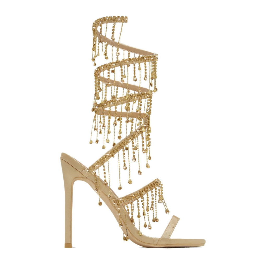 Sandales à talons aiguilles en satin noir et or avec strass, talon de 11 cm, bout carré, boucle d'été