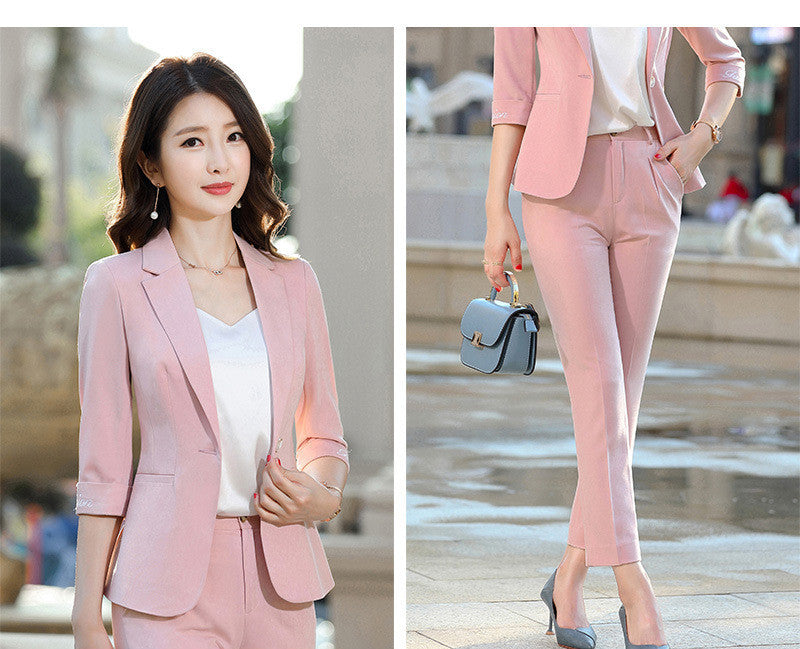 Women's Casual 7-Point Sleeve Polyester Spandex Suit