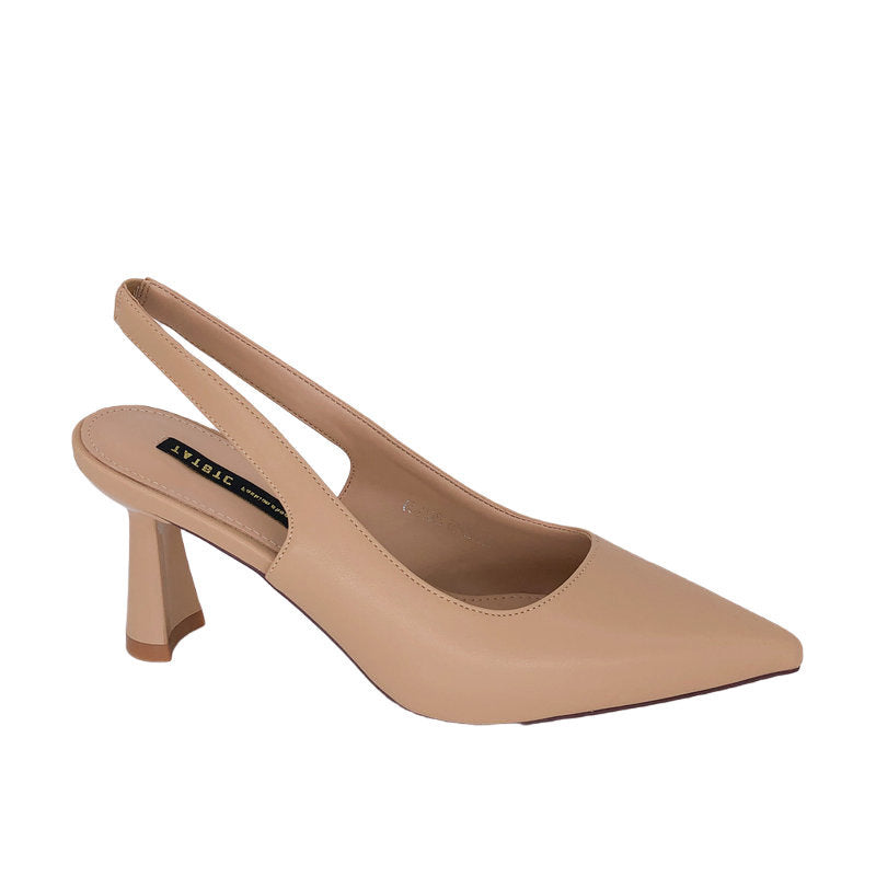 Women's Retro Pointed Toe Chunky High Heels Pumps