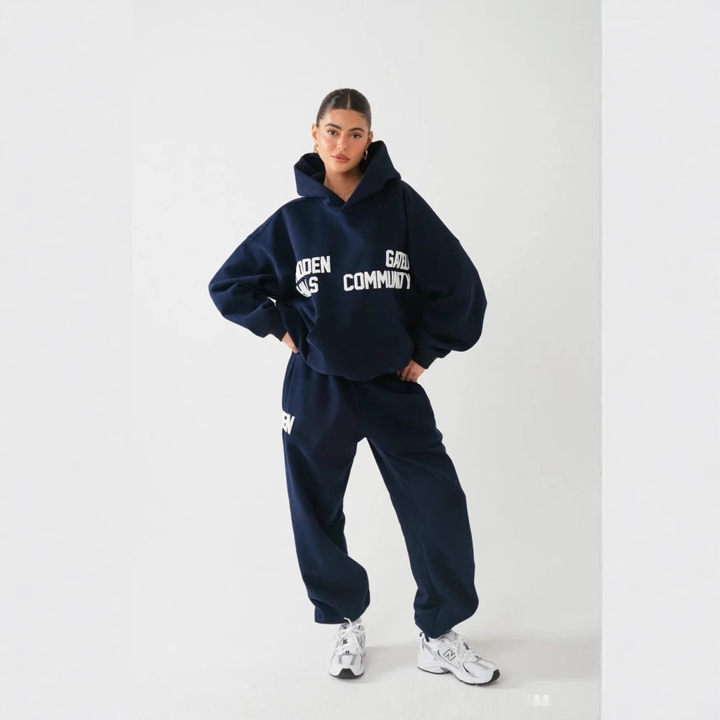 Ensemble pull imprimé à manches longues et capuche pour automne-hiver