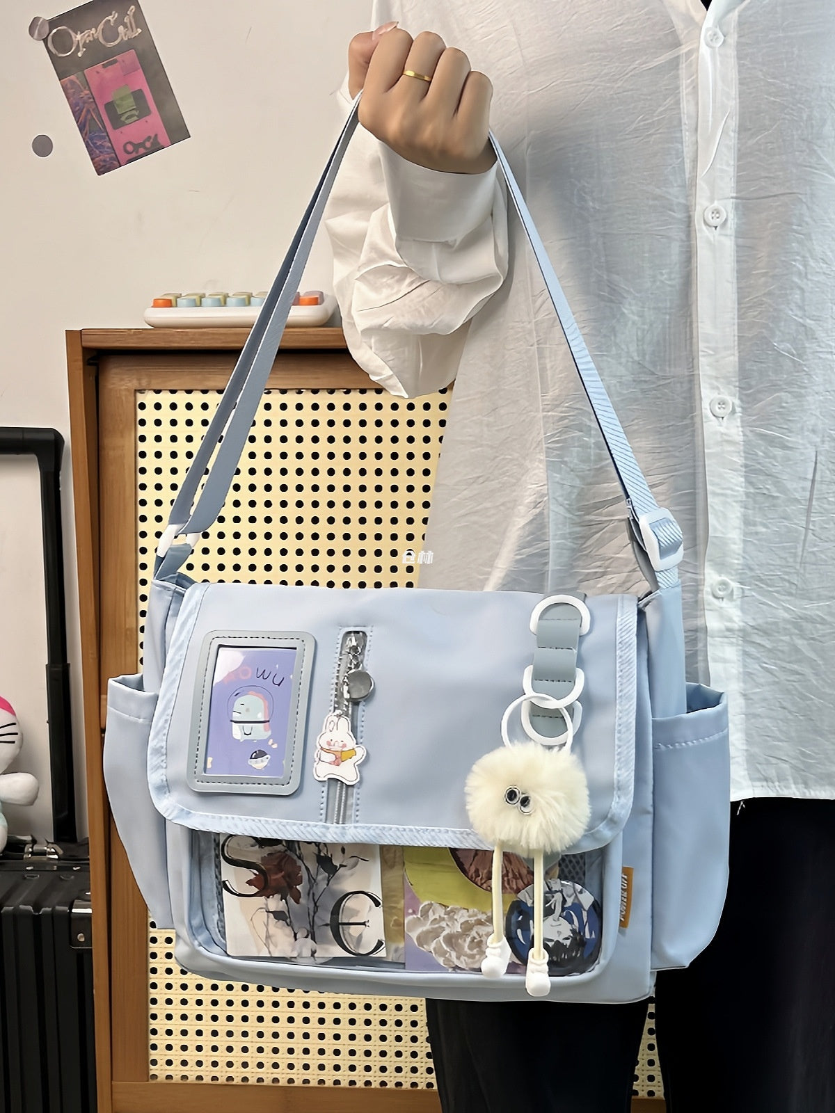 Canvas Waterproof Lightweight Casual Crossbody Handbag 33×27×15cm